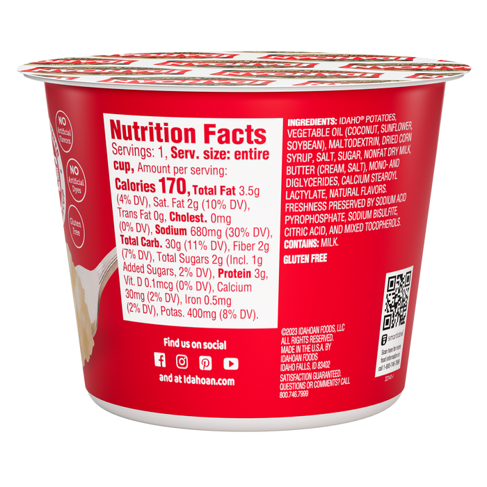 Idahoan® Buttery Homestyle Mashed Cups, 1.5 oz (Pack of 8)