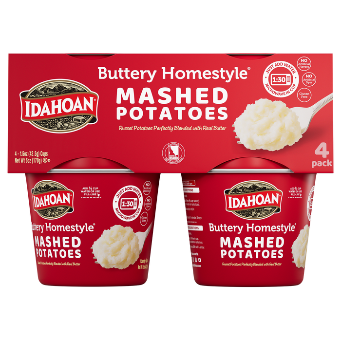 Idahoan Buttery Homestyle® Mashed Potatoes Cup, 1.5oz (4, 10, or 24 count)