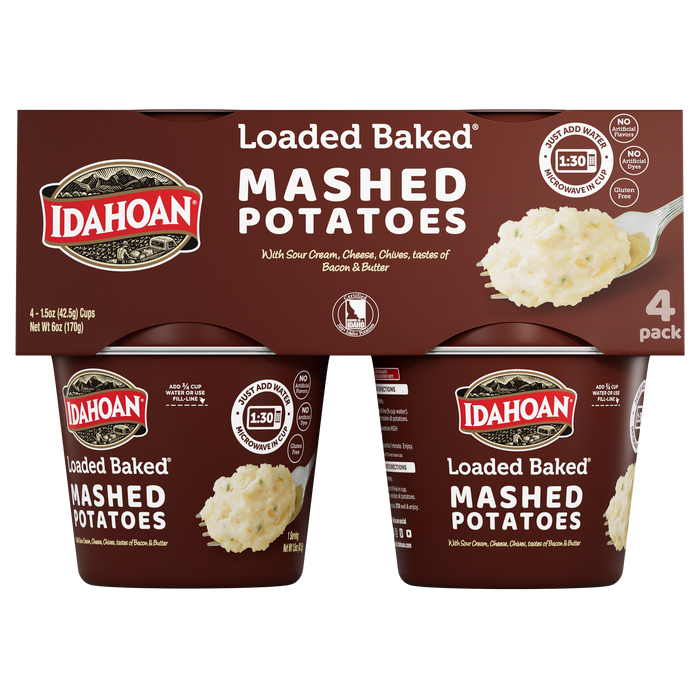 Idahoan Loaded Baked Mashed Potatoes Cup, 1.5 oz (4 or 24 count)