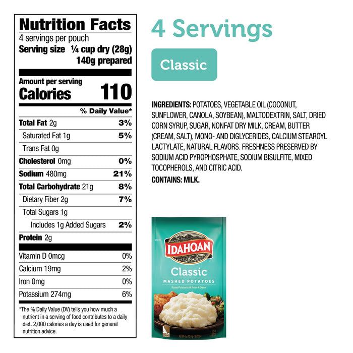 Idahoan® Classic Mashed, 4 oz (Single Pouch)