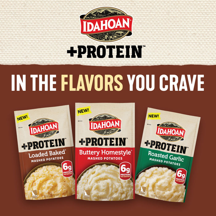 Idahoan Loaded Baked + Protein Mashed Potatoes, 4.6 oz (Pack of 10)