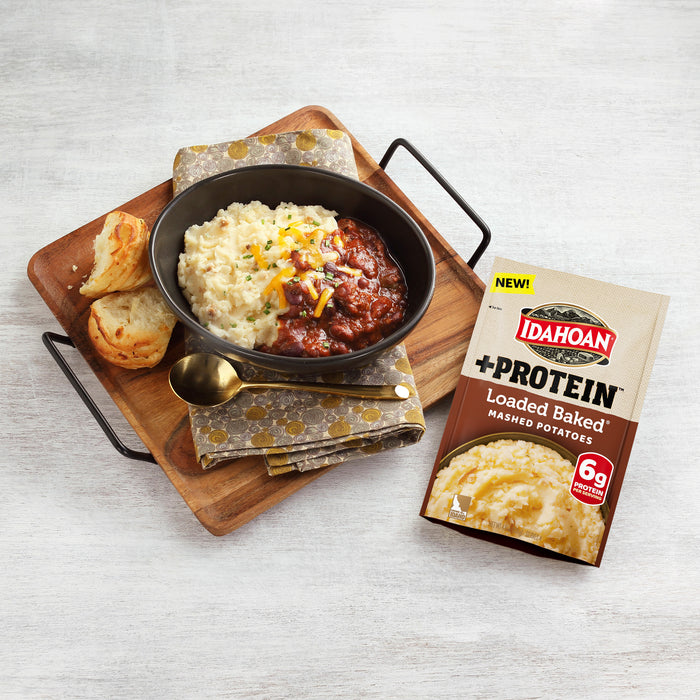 Idahoan Loaded Baked + Protein Mashed Potatoes, 4.6 oz (Pack of 10)