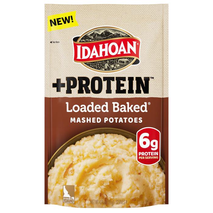 Idahoan Loaded Baked + Protein Mashed Potatoes, 4.6 oz (Pack of 10)
