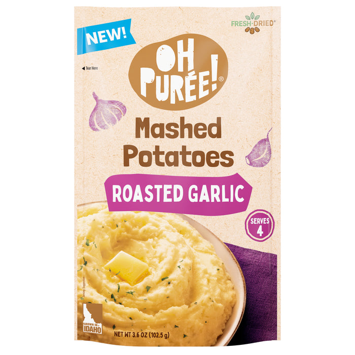 OH PURÉE! Roasted Garlic Mashed Potatoes, 4 servings, 3.6 oz, (Pack of 12)