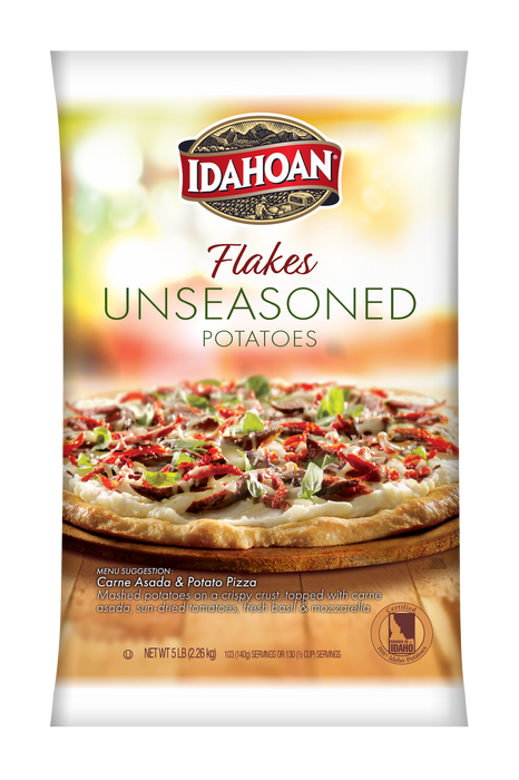 Front of pouch image of Idahoan® FLAKES Unseasoned Potatoes