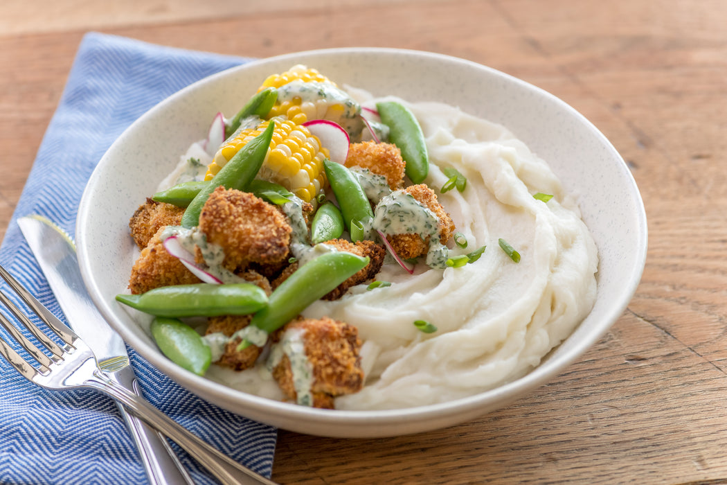 Honest Earth® Creamy Mashed Potatoes with Butter & Sea Salt made on a plate