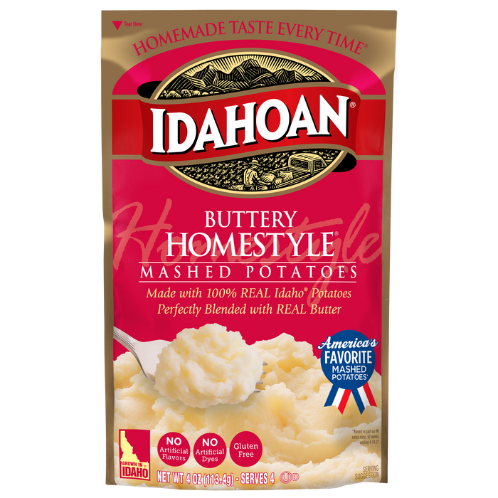 Idahoan Buttery Homestyle Mashed Potatoes 4oz Single Pouch