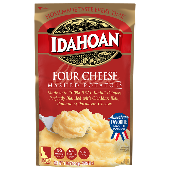Idahoan® Four Cheese Mashed Potatoes, 4oz (Single Pouch)