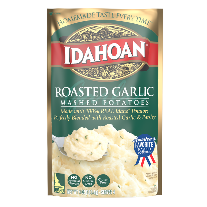 Idahoan® Roasted Garlic Mashed Potatoes, 4oz (Single Pouch)