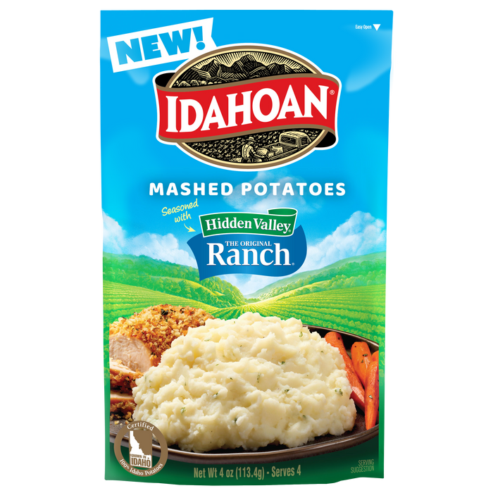 Idahoan® Mashed Potatoes seasoned with Hidden Valley® Original Ranch®, 4 oz (Pack of 12)