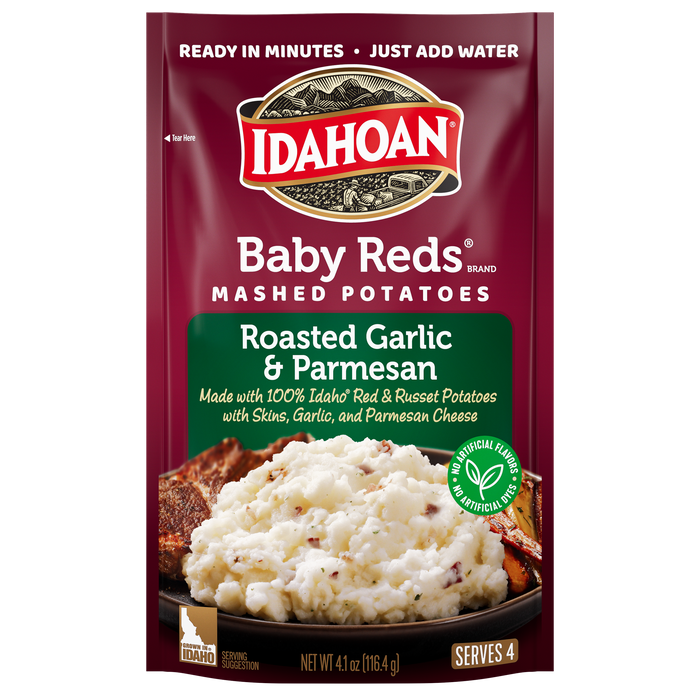Idahoan® Baby Reds® w/Roasted Garlic & Parm Mashed, 4.1 oz (Single Pouch)