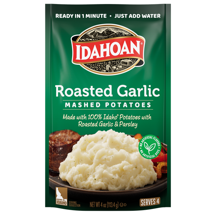 Idahoan® Roasted Garlic Mashed Potatoes, 4 oz (Pack of 12)