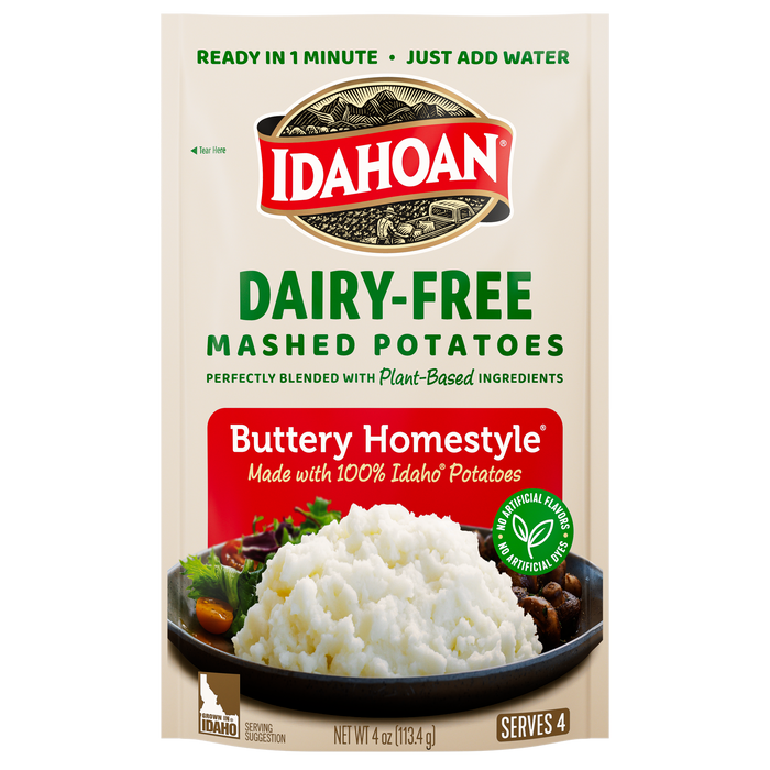 Idahoan® Dairy-Free Buttery Homestyle® Mashed Potatoes, 4 oz (Pack of 12)