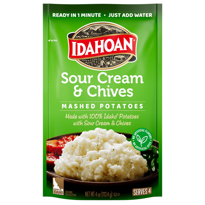 Idahoan® Sour Cream & Chives Mashed Potatoes, 4 oz (Pack of 12)