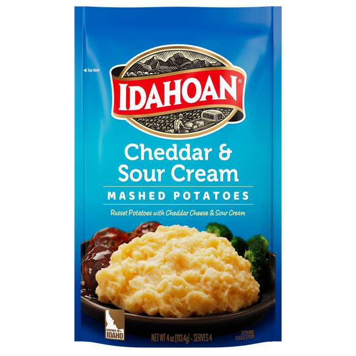 Idahoan® Cheddar & Sour Cream Mashed Potatoes, 4 oz (Pack of 12)