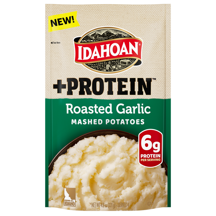 Idahoan Roasted Garlic + Protein Mashed Potatoes, 4.6 oz (Pack of 10)