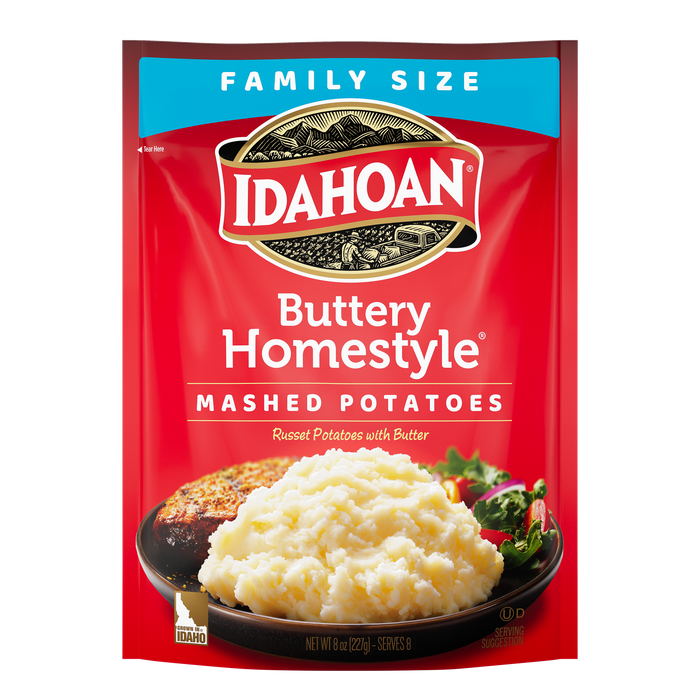Idahoan® Buttery Homestyle® Mashed Potatoes Family Size, 8 oz (Pack of 8)
