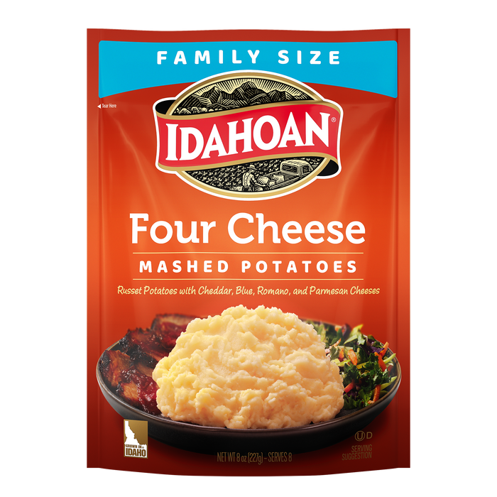 Idahoan® Four Cheese Mashed Potatoes Family Size, 8 oz (Pack of 8)