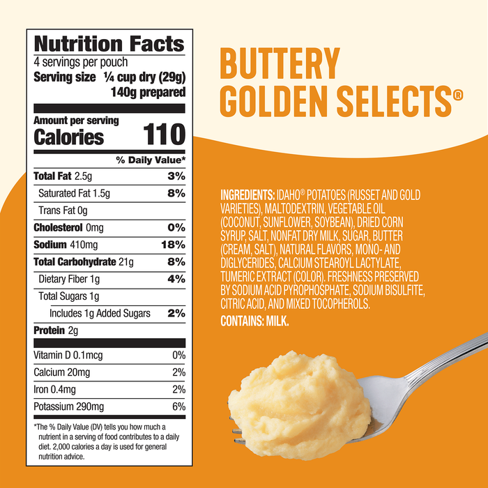 Idahoan® Buttery Golden Selects Mashed Potatoes Family Size, 8.2 oz (Pack of 8)