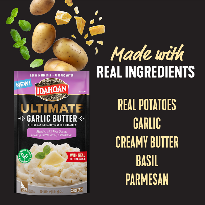 Idahoan® Ultimate Garlic Butter Mashed Potatoes, 4 oz (Pack of 12)