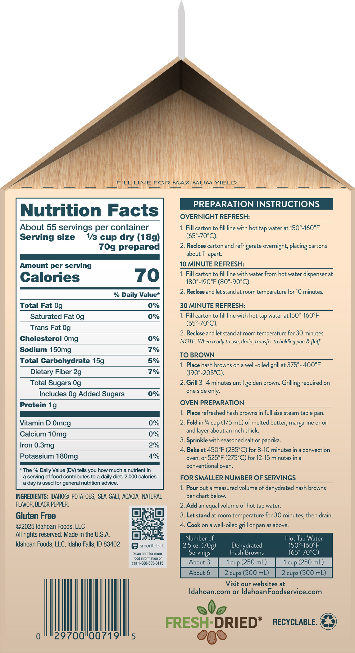 Honest Earth® Hash Brown Shredded Potatoes — Idahoan