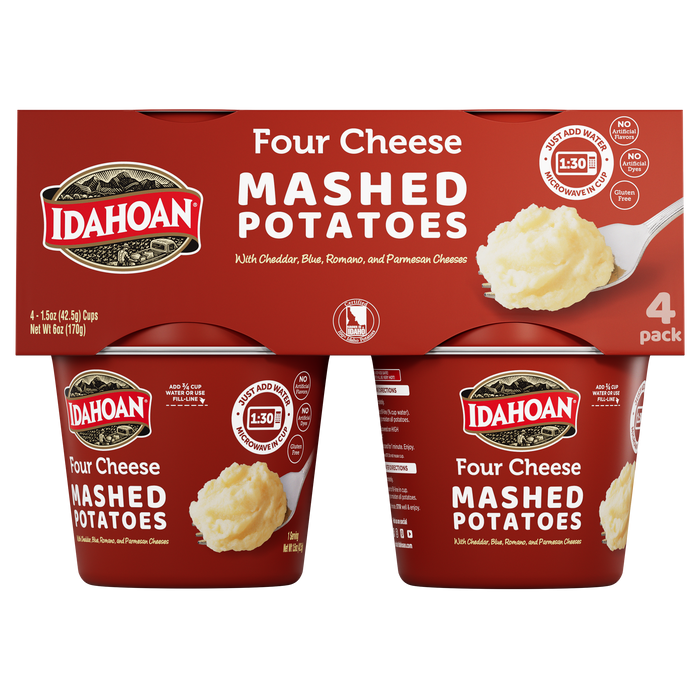 Idahoan® Four Cheese Mashed Potatoes Cup, 1.5oz (4 or 24 count)
