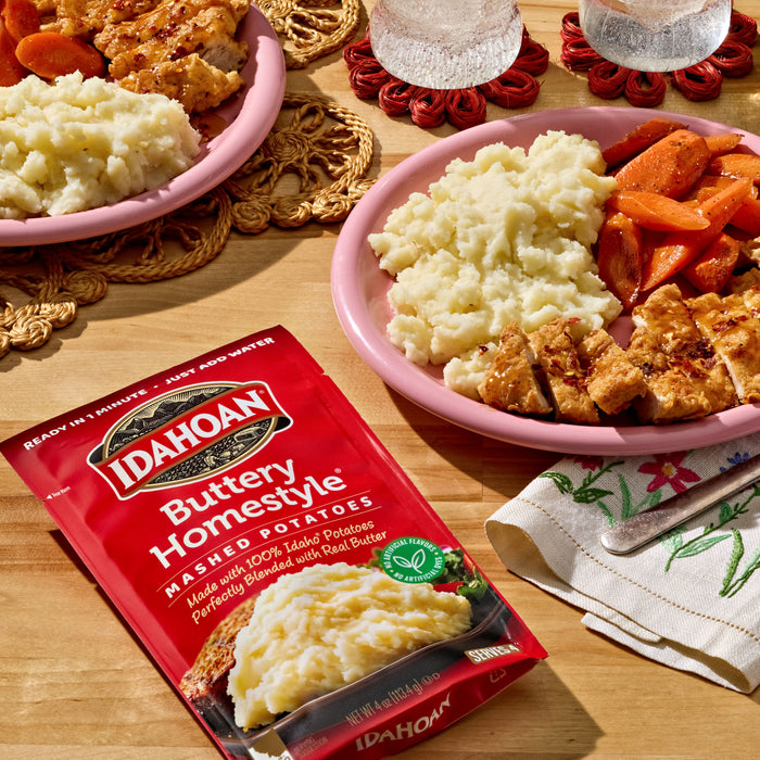 Idahoan®  Buttery Homestyle® Mashed Potatoes, 4oz (Single Pouch)