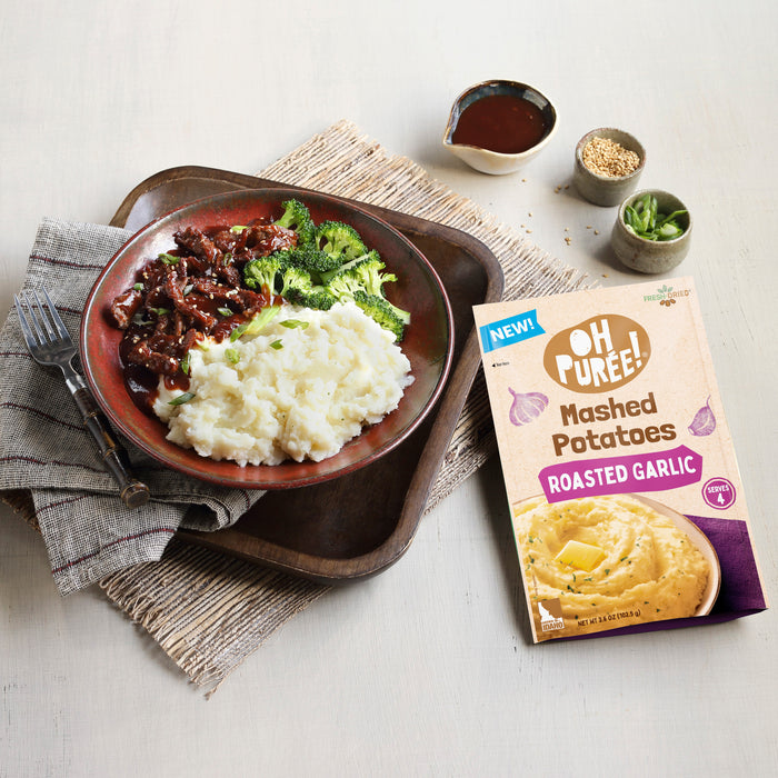 OH PURÉE! Roasted Garlic Mashed Potatoes, 4 servings, 3.6 oz, (Pack of 12)