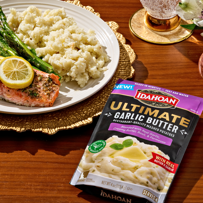 Idahoan® Ultimate Garlic Butter Mashed Potatoes, 4 oz (Pack of 12)