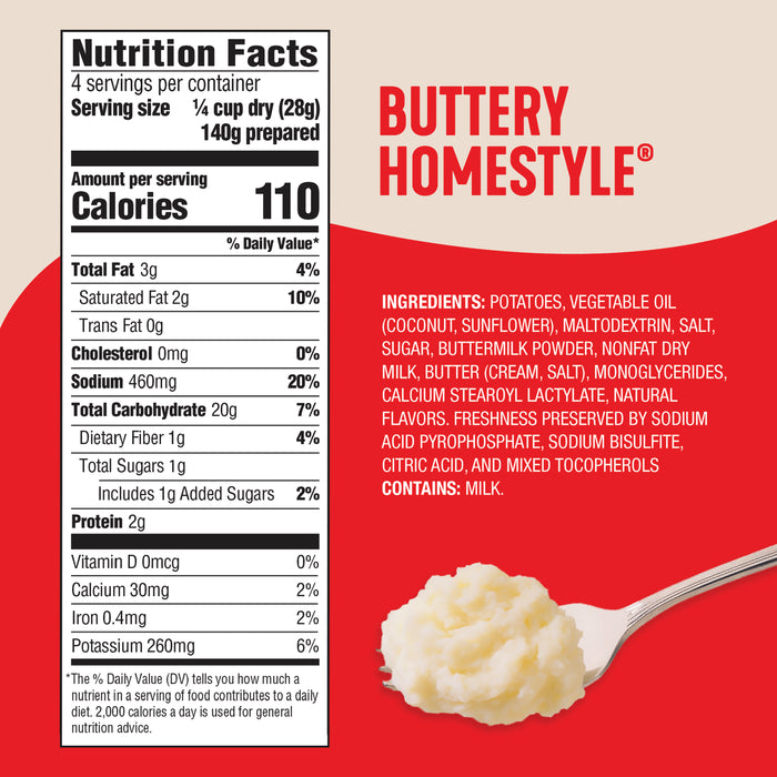 Idahoan®  Buttery Homestyle® Mashed Potatoes, 4oz (Single Pouch)