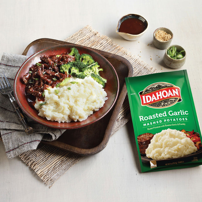 Idahoan® Roasted Garlic Mashed Potatoes, 4oz (Single Pouch)