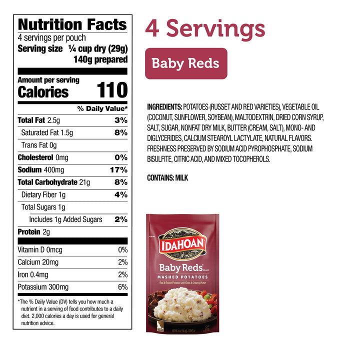 Idahoan® Baby Reds® Mashed Potatoes, 4.1 oz (Pack of 10)