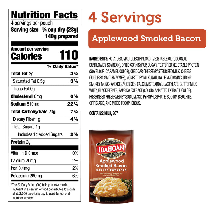 Idahoan® Applewood Smoked Bacon Mashed, 4 oz (Single Pouch)