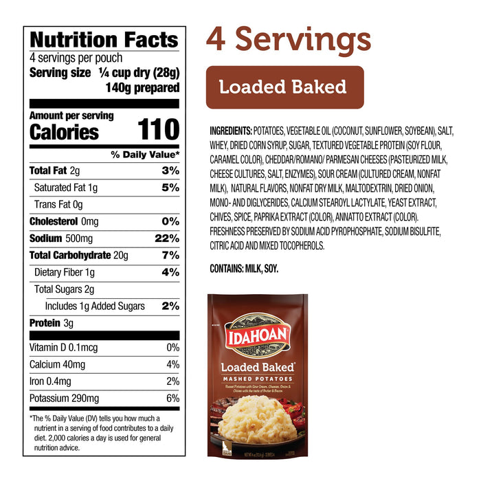 Idahoan Loaded Baked® Mashed, 4 oz (Single Pouch)