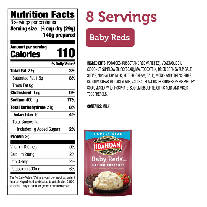 Idahoan® Baby Reds® Mashed  Potatoes Family Size, 8.2 oz (Pack of 8)