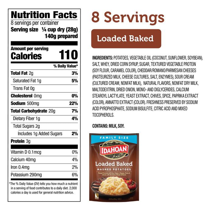 Idahoan® Loaded Baked® Mashed Potatoes Family Size, 8 oz (Pack of 8)