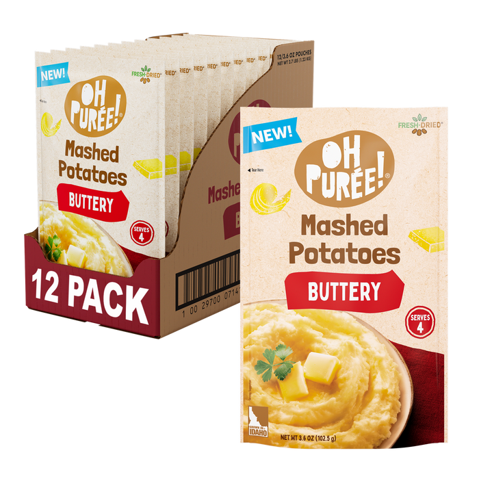 OH PURÉE! Buttery Mashed Potatoes, 4 servings, 3.6 oz, (Pack of 12)