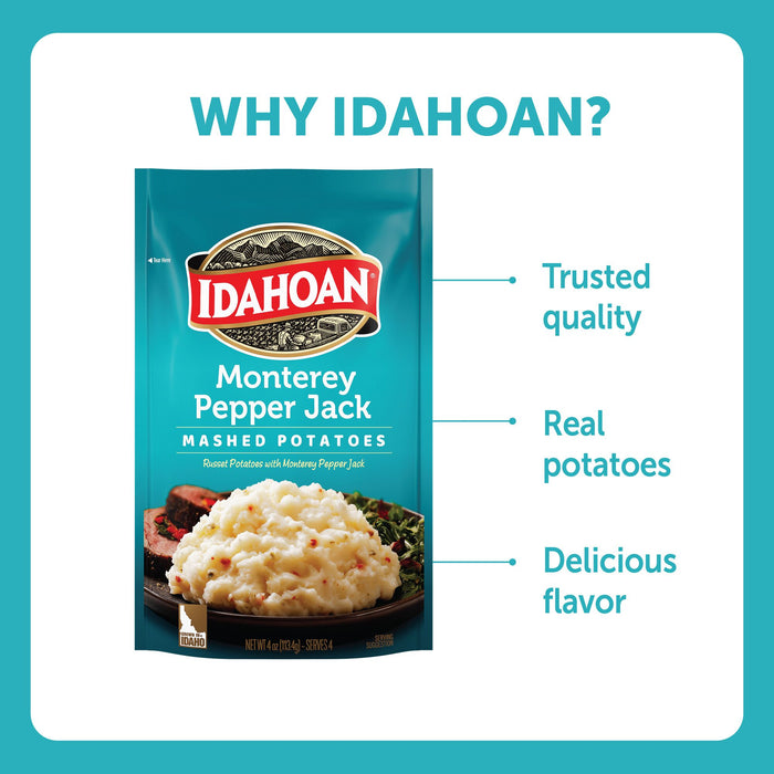 Idahoan® Monterey Pepper Jack Mashed Potatoes, 4 oz (Pack of 12)