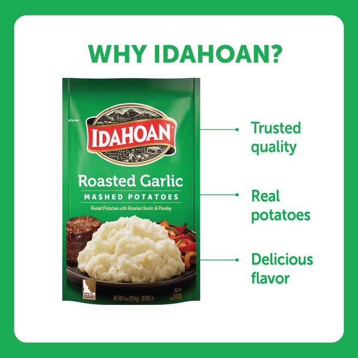 Idahoan® Roasted Garlic Mashed Potatoes, 4oz (Single Pouch)