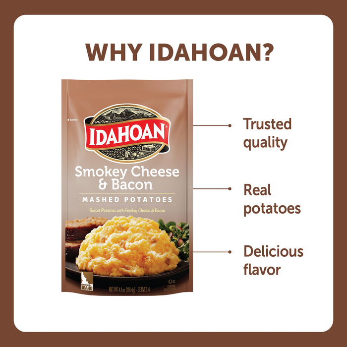 Idahoan® Smokey Cheese & Bacon Mashed Potatoes, 4 oz (Pack of 12)