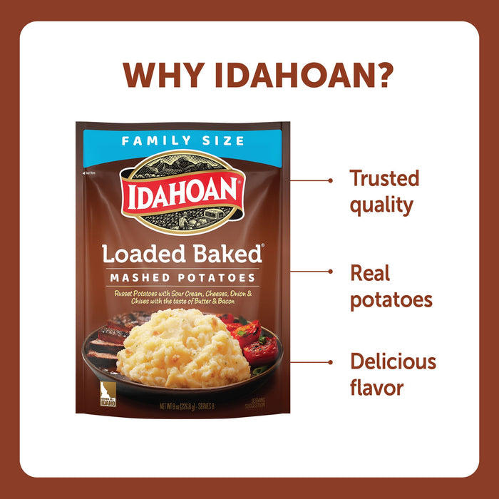 Idahoan® Loaded Baked® Mashed Potatoes Family Size, 8 oz (Pack of 8)