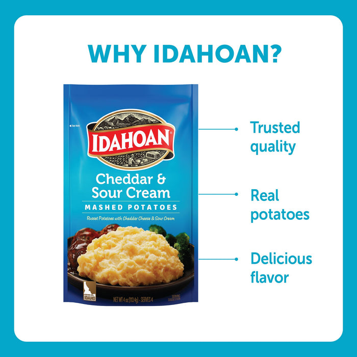 Idahoan® Cheddar & Sour Cream Mashed Potatoes, 4 oz (Pack of 12)