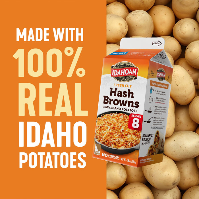 Idahoan® Fresh Cut Hash Browns, 4.8oz, (Pack of 8)