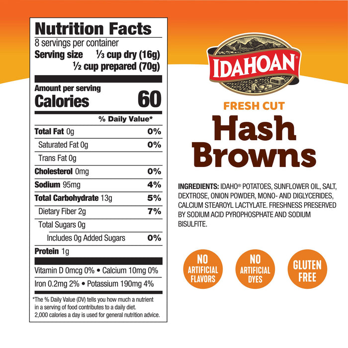 Idahoan® Fresh Cut Hash Browns, 4.8oz, (Pack of 8)