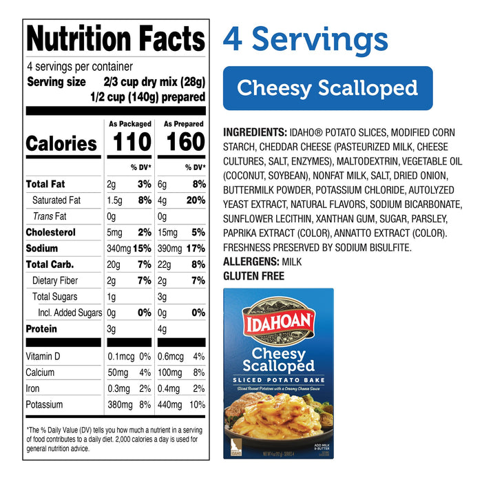 Idahoan® Cheesy Scalloped Homestyle Casserole, 4 oz (Pack of 12)