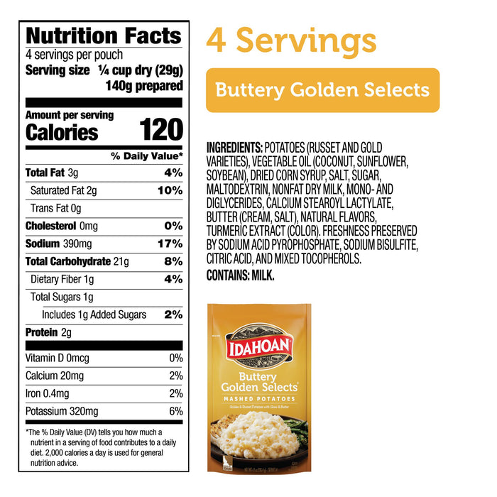 Idahoan® Buttery Golden Selects® Mashed Potatoes, 4.1 oz (Pack of 10)