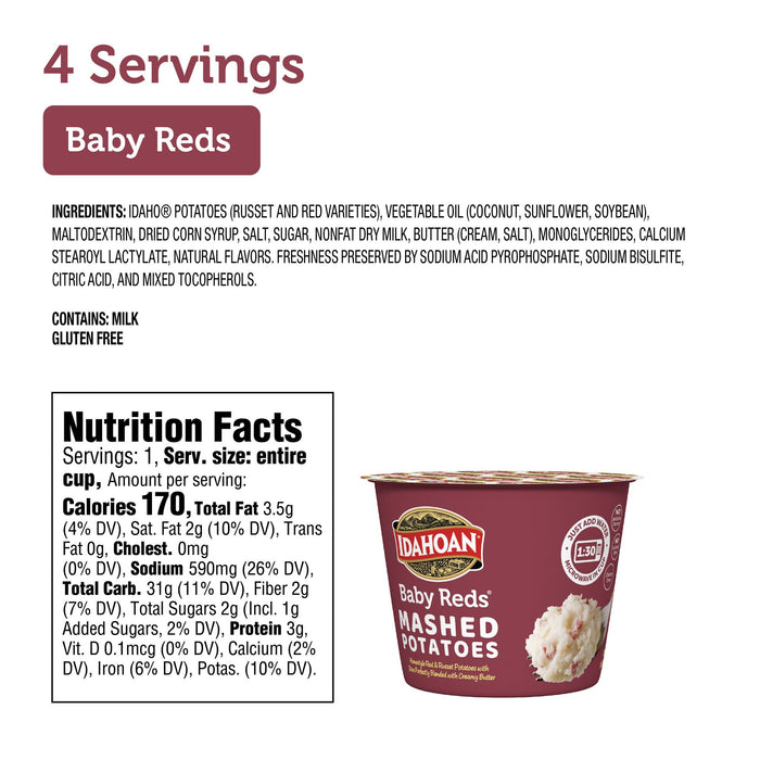 Idahoan® Baby Reds® Mashed Potatoes Cup, 1.5oz (24 count)