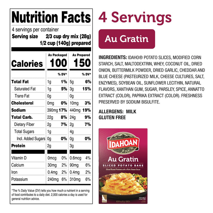 Idahoan® Au Gratin Homestyle Casserole, 4 oz (Pack of 12)