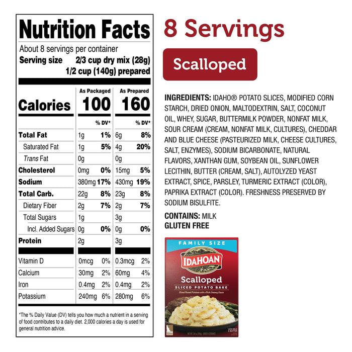 Idahoan® Scalloped Homestyle Casserole Family Size, 7.34 oz (Pack of 10)