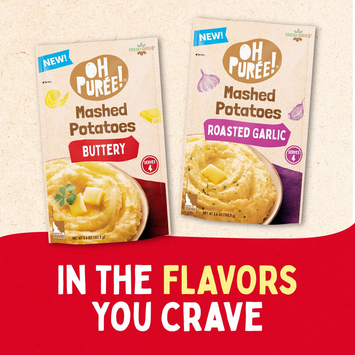 OH PURÉE! Buttery Mashed Potatoes, 4 servings, 3.6 oz, (Pack of 12)